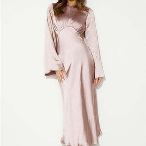 Hello Molly -  blush satin maxi dress
